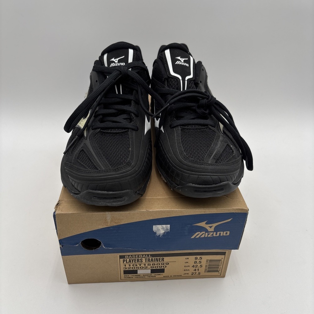 Mizuno Men's Players Trainer 1 320502 Baseball Turf Shoes Black Mens 9.5 New